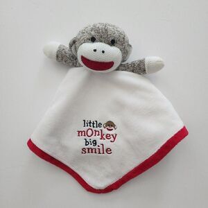 Baby Starters Sock 13" Monkey Rattle Lovey & Security Blanket Little Big Smile